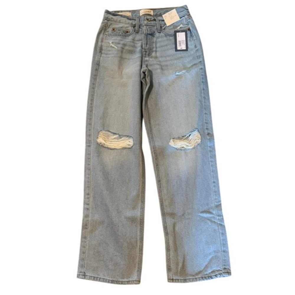 Universal Thread 90s Low Rise Baggy Jeans Light Wash Distressed Size 00 Regular